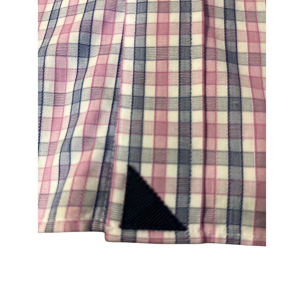 Untuckit Shirt Mens M Slim Fit Wrinkle Free Blue Pink Plaid Long Sleeve Used - Picture 6 of 13
